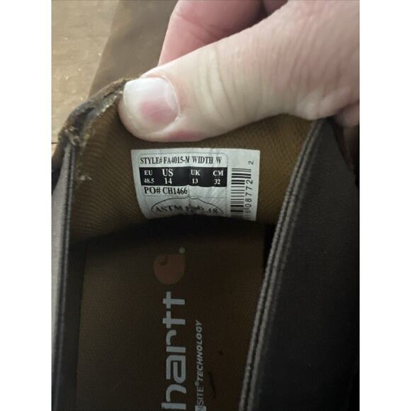 Carhartt Mens Force Remo Boot Water Slip‎ Resistant Stretch Size 14W - Picture 7 of 7